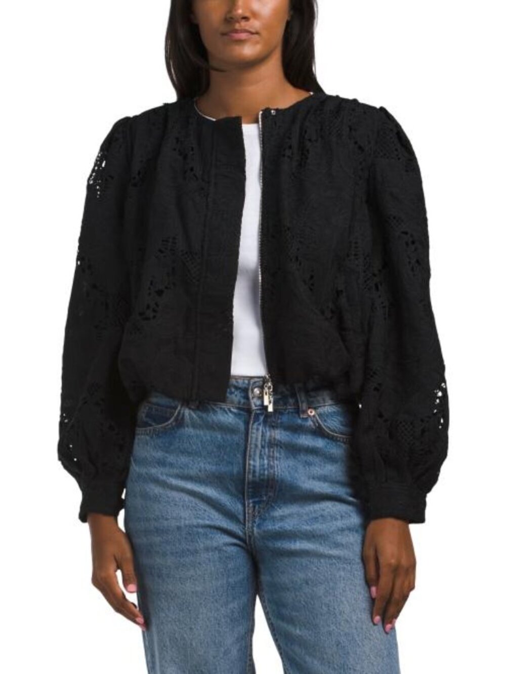 CIEBON Donna Bubble Hem Cropped Jacket - Picture 1 of 4
